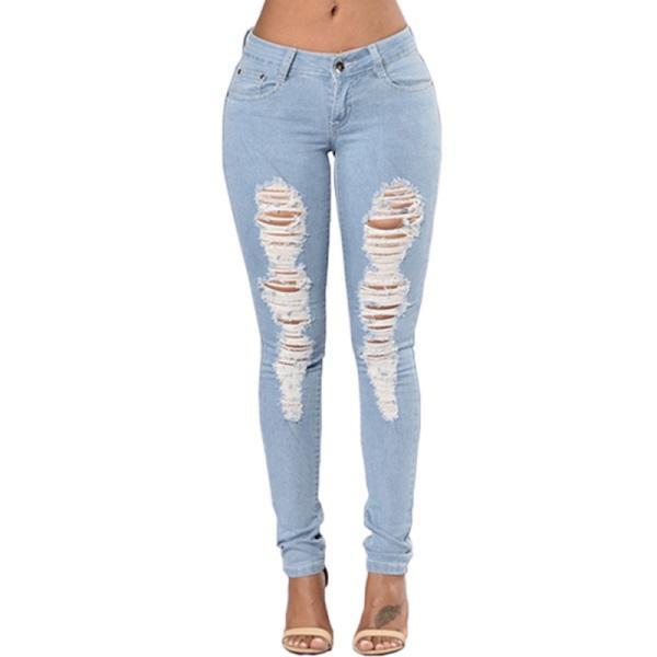 Ripped For Women Jeans Pencil Pants Denim