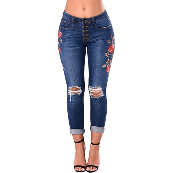 Ripped For Women Jeans Pencil Pants Denim