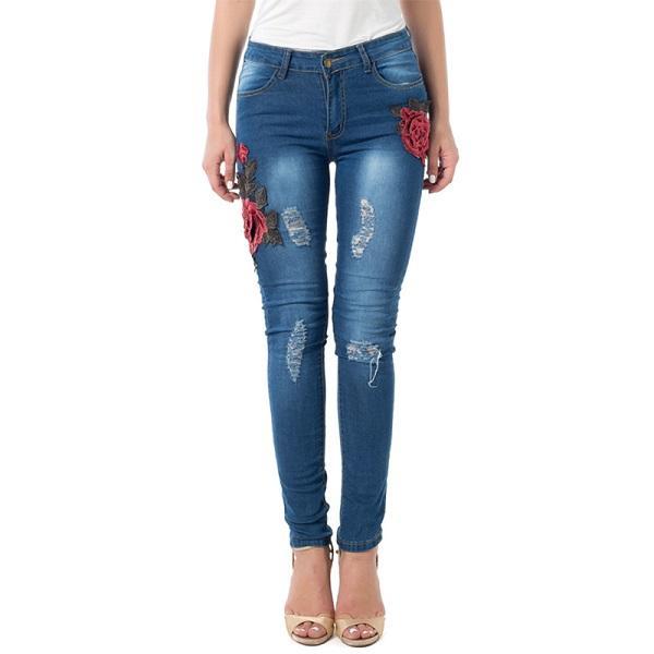 Ripped For Women Jeans Pencil Pants Denim