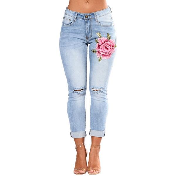 Ripped For Women Jeans Pencil Pants Denim