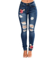 Ripped For Women Jeans Pencil Pants Denim