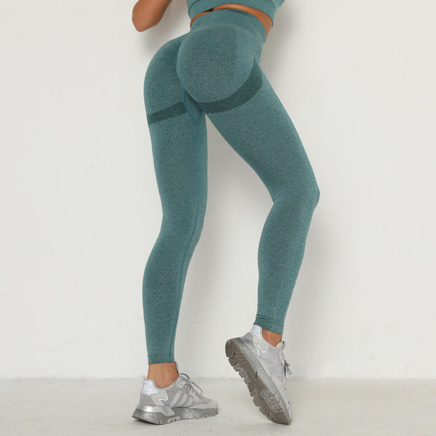 Seamless Knitted Peach Hip Women's Tight Elastic Yoga Pants