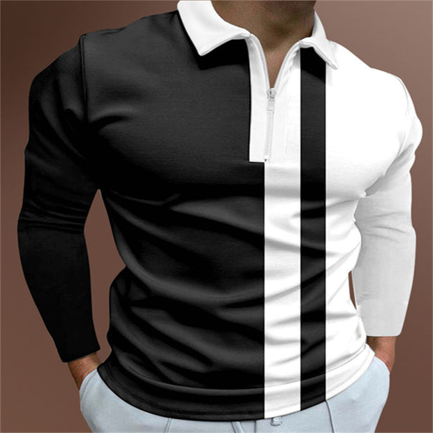 Men's POLO Shirt Striped Printed Short Sleeve T-Shirt Lapel