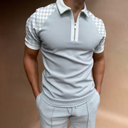 Men's POLO Shirt Striped Printed Short Sleeve T-Shirt Lapel